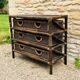 Chest of drawers made of rattan and bamboo