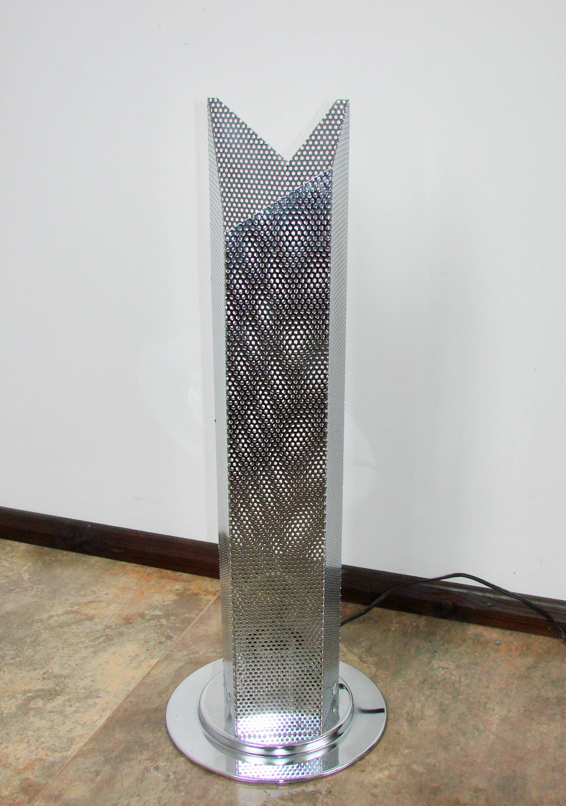 Modern 1980s floor lamp, chrome, 62 cm, E27