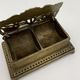 Old brass stamp box, floral decoration - twentieth century