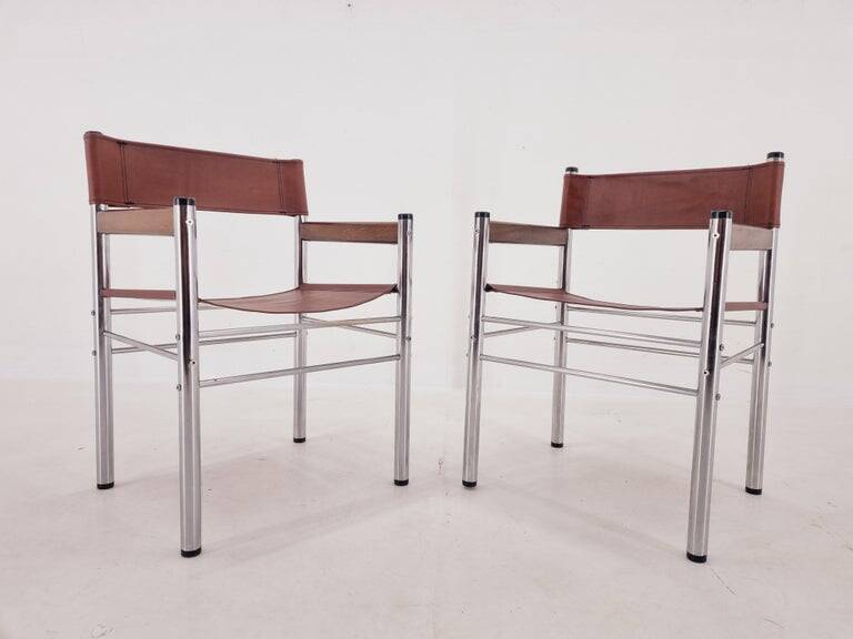 Pair of Rare Midcentury Tubular Design Armchairs, Germany, 1970s