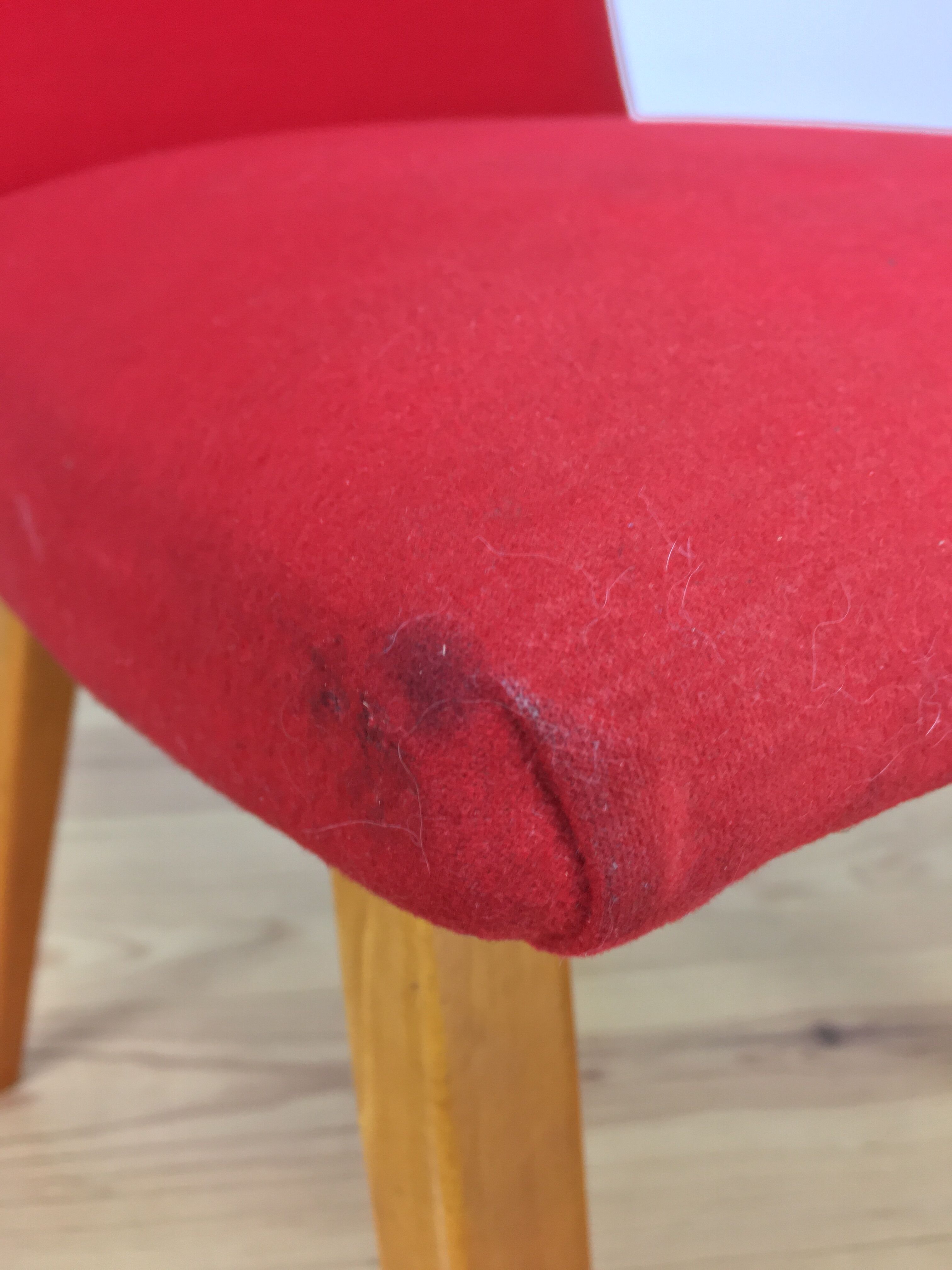 Vintage Steiner 60s chair, red, wood