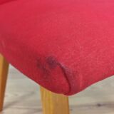 Vintage Steiner 60s chair, red, wood