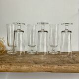 6 vintage Luminarc flutes