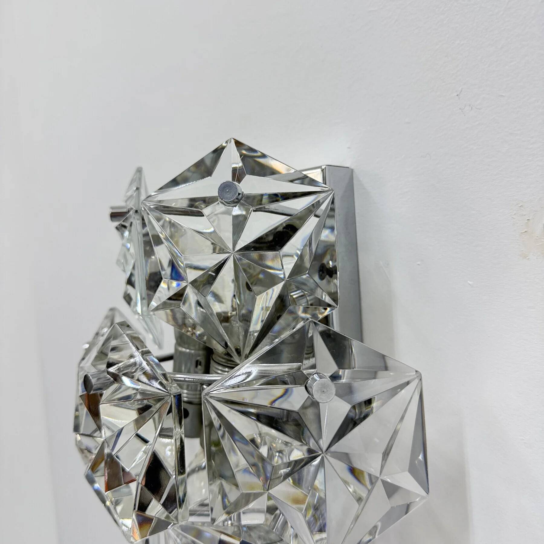 Mid-century crystal sconce by Kinkeldey, Germany, 1970s
