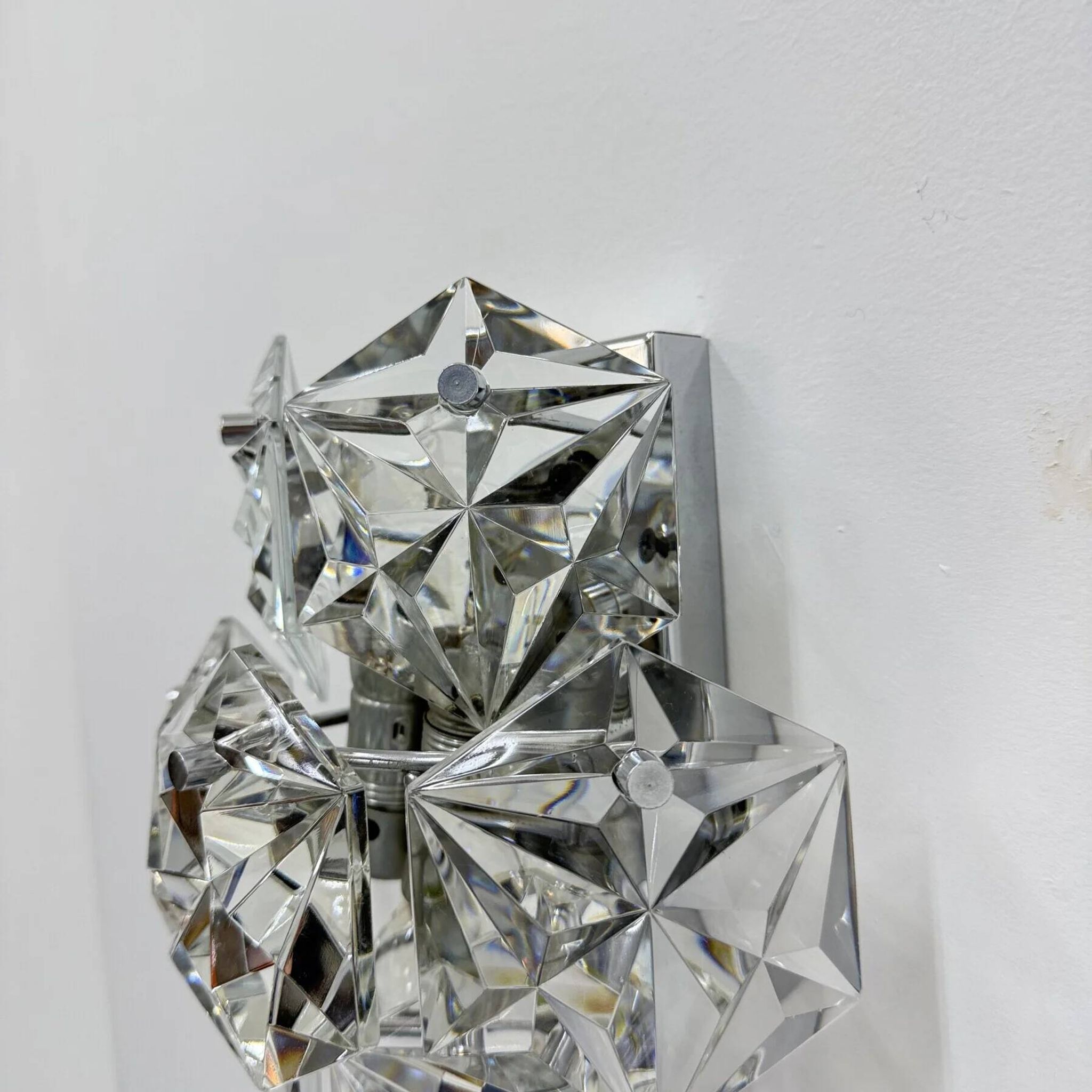 Mid-century crystal sconce by Kinkeldey, Germany, 1970s
