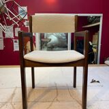 Set of 6 wooden and fabric chairs