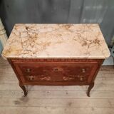 Transitional style chest of drawers in marquetry