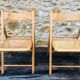 Set of 2 vintage folding chairs, rattan cane for Habitat, circa 70/80
