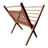 Foldable wooden magazine holder Braakman and Scandinavian vintage Pastoe