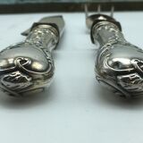 Box of cutlery with leg / roast silver filled.