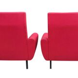 Pair of vintage armchairs with metal legs