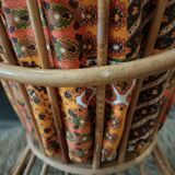 Travailleuse rotin vintage