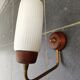Scandinavian wall lamp teak and glass Denmark vintage 60 Modernist