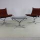 Seventies design special chromed metal Falcon chairs and table by Sigurd Re