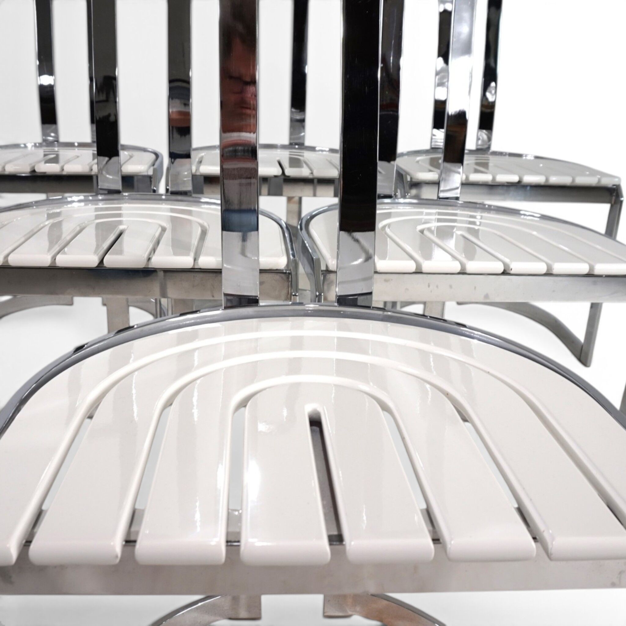 Ensemble de 6 chaises de salle à manger Allmilmö postmodernes, 1980