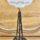 Art Deco wrought iron lamp with 3 rose glass daisies Ezan 1930
