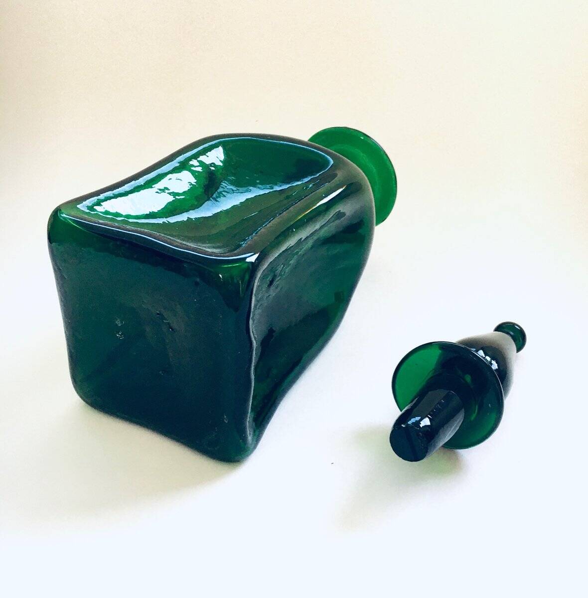 Vintage French Art Glass Decanter Bottle, 1950s