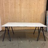 Patinated trestle table