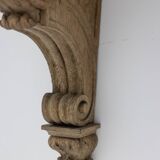 Jean-Charles Moreux. Console in carved oak and marble. 1940s.