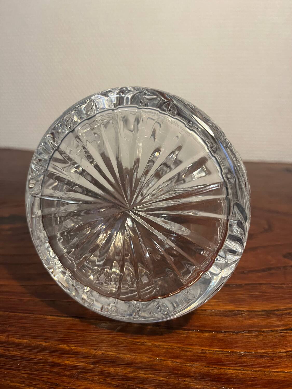 Baccarat-style cut crystal glass carafe