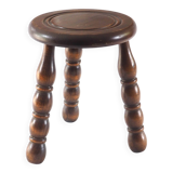 Tabouret tripode bois perlé
