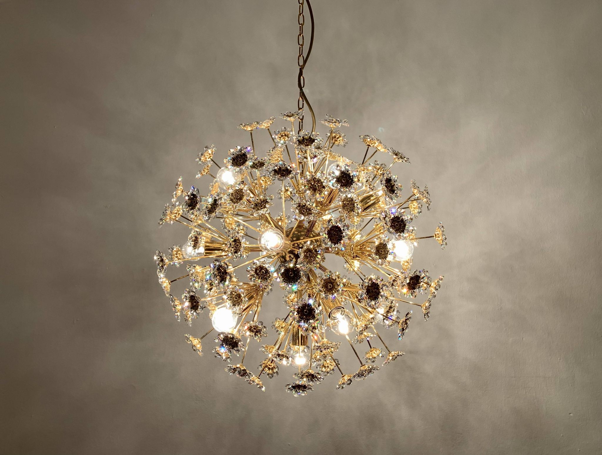 Large Floral Ball Chandelier by Palwa