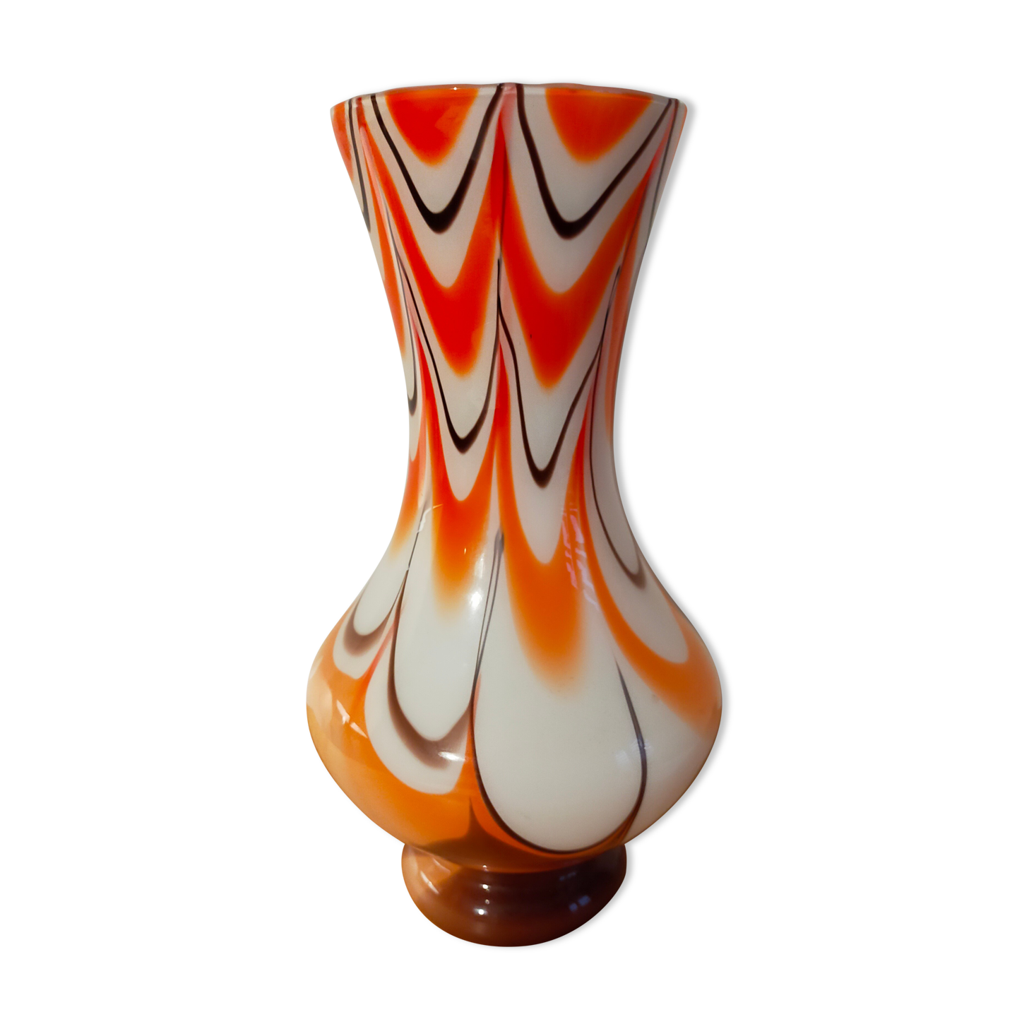 Vintage 70s italian vase in opaline or murano glass