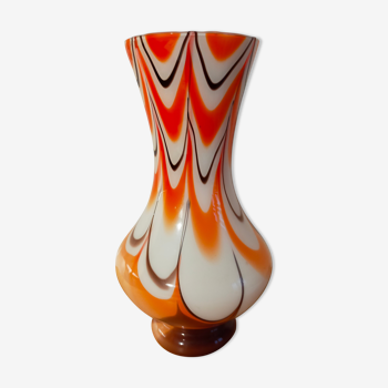 Vase italien années 70 vintage en opaline ou verre de murano