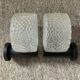 Pair of vintage wall lamps in molded glass, 80s