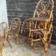 Set of 6 terrace chairs "bistro" in natural rattan.