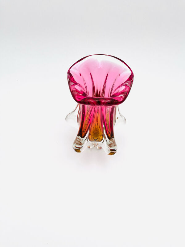 Vase et Coupe Sommerso - Josef Hospodka  - Ambre & Fuchsia