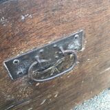 Old solid oak chest early XVIII Brutalist