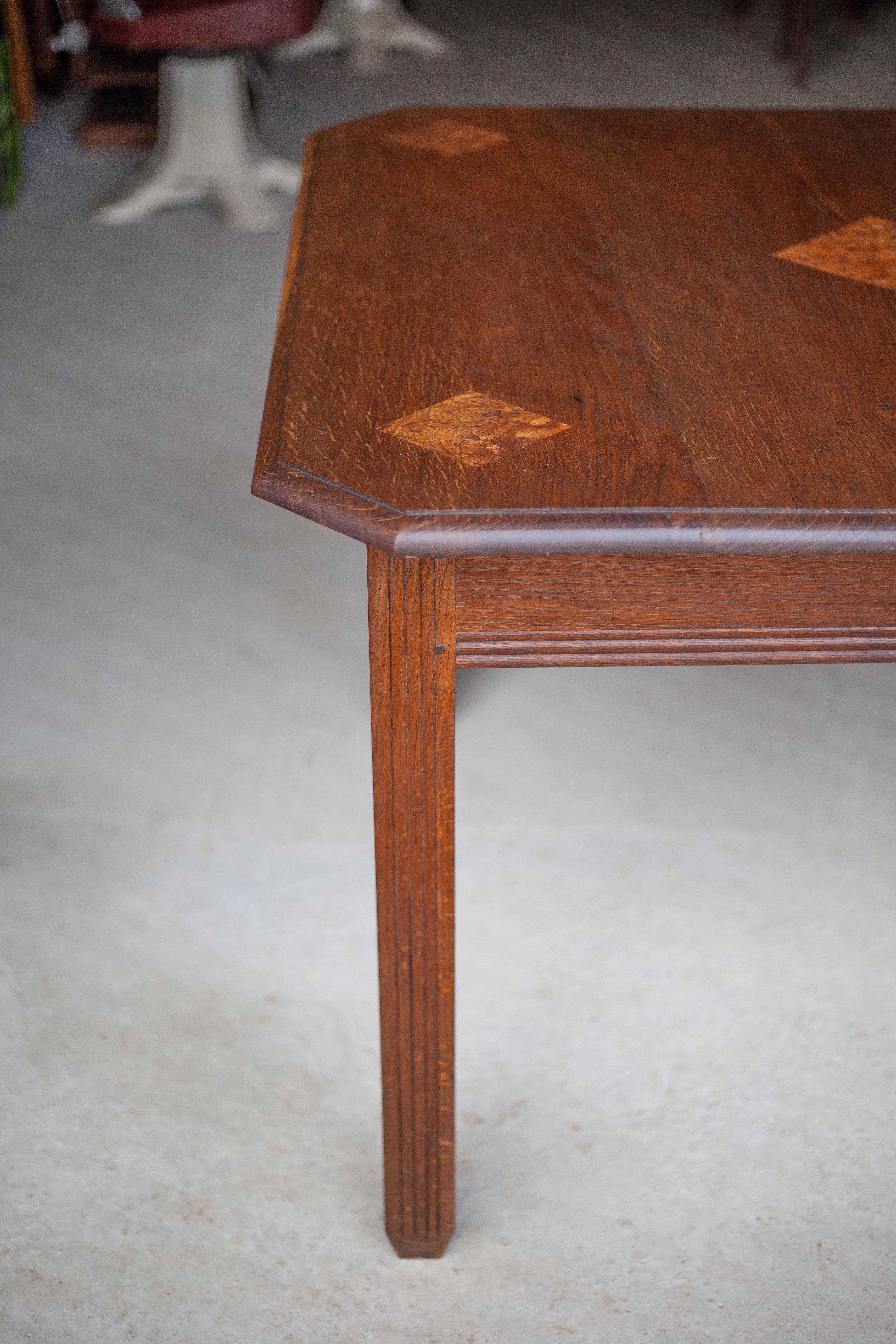 Square wooden art-deco table