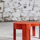 3 tables gigognes en plastique orange par Prisunic, 1970