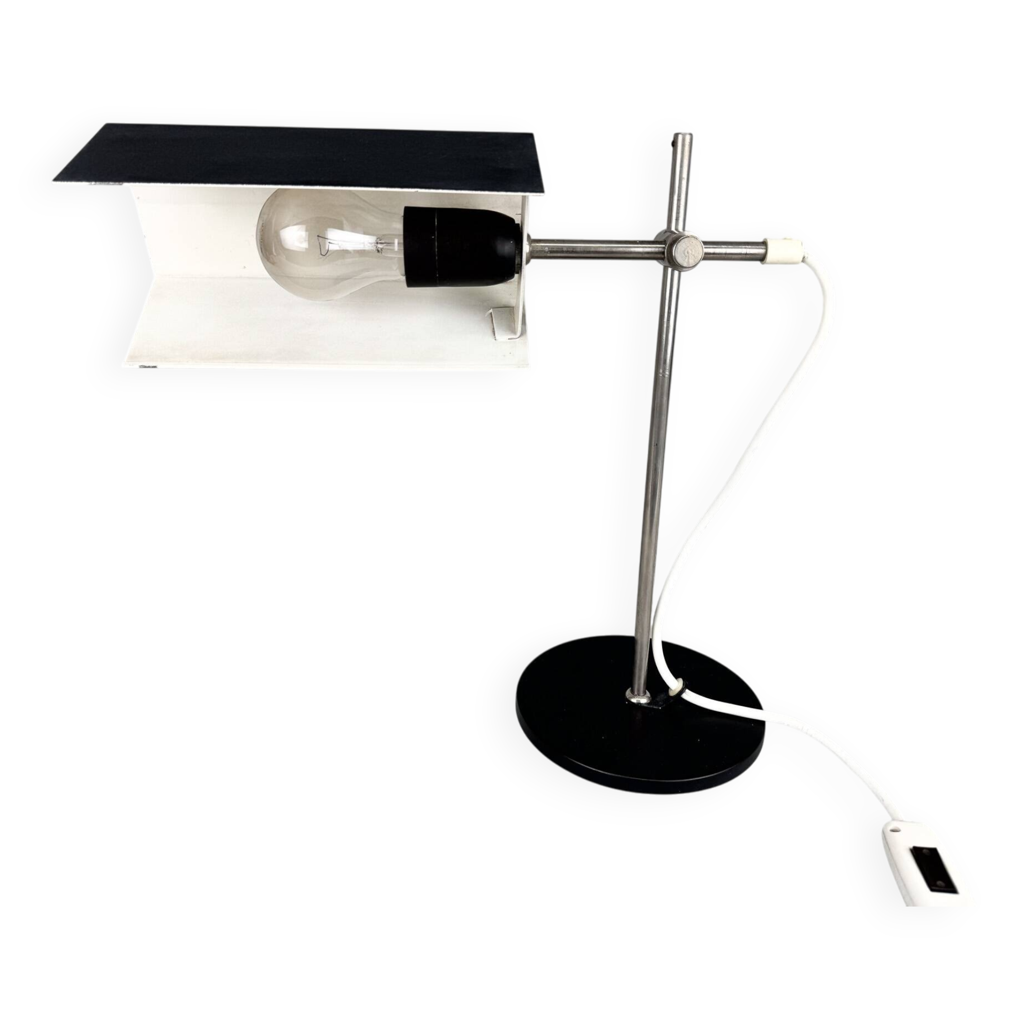 Mid-Century Minimalist Adjustable Table Lamp, Czechoslovakia