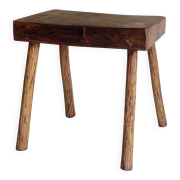 Rustic European Solid Wood Accent Side Table or Stool