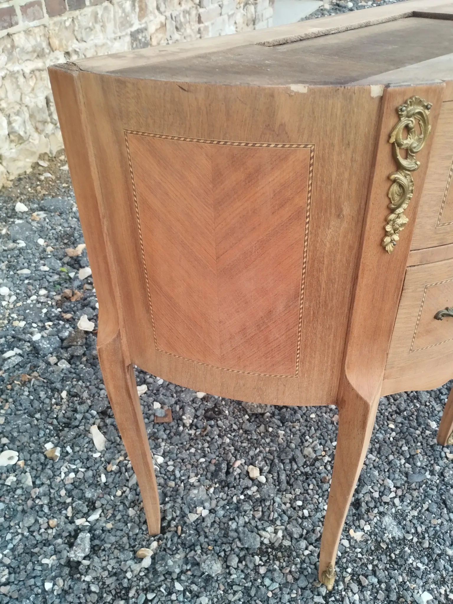 Antique Louis XVI style commode with marble top.