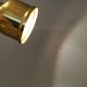 Small golden Danish hanging lamp in metal and brass.
