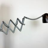 Grey Industrial Scissor Wall Lamp from Elektroinstala, 1960s