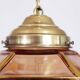 Art Deco suspension in pink and brass glass