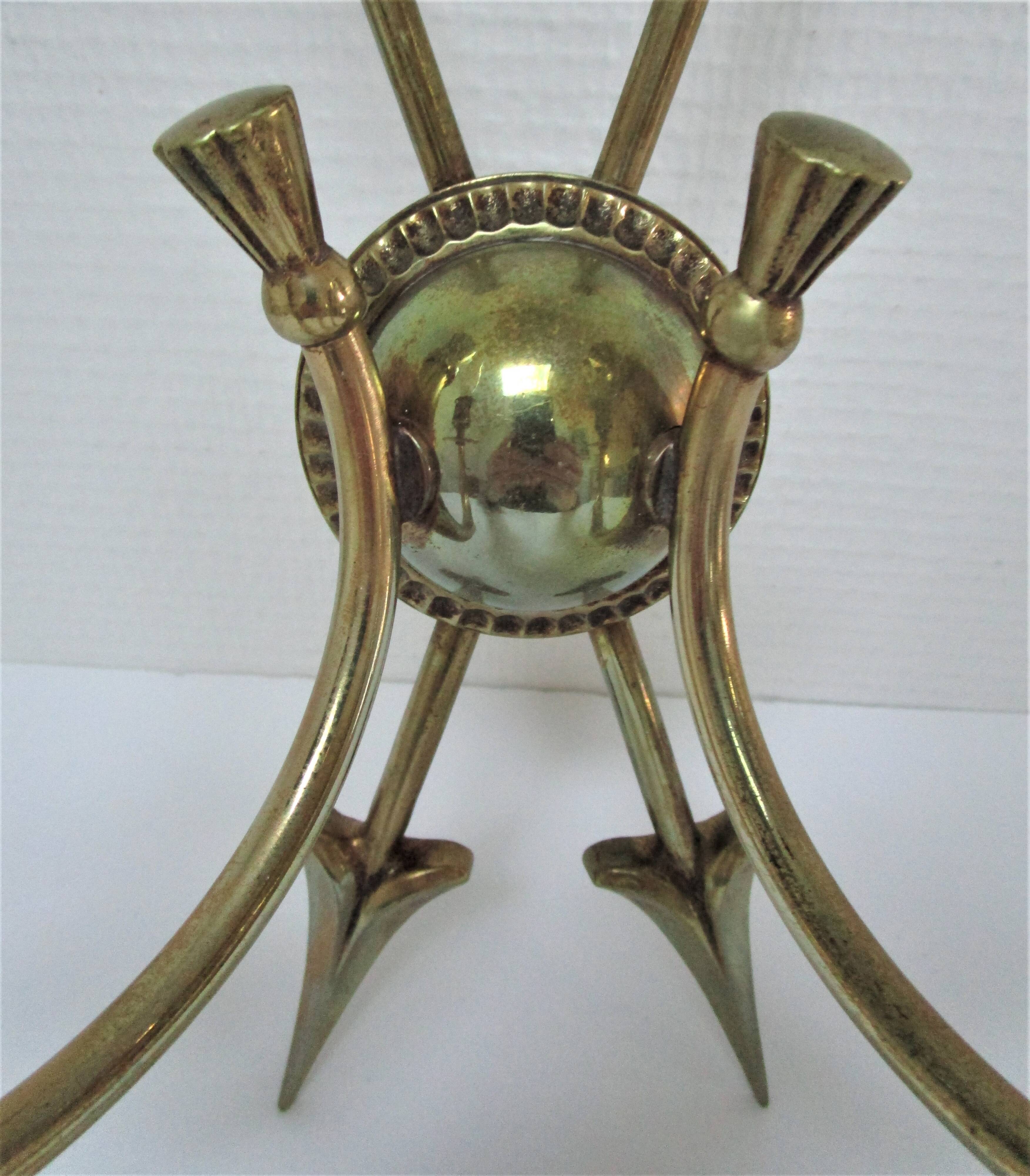 Pair of bronze crossed arrow wall lights Lucien Gau