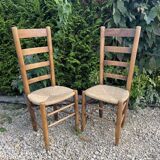 Set of 4 straw chairs