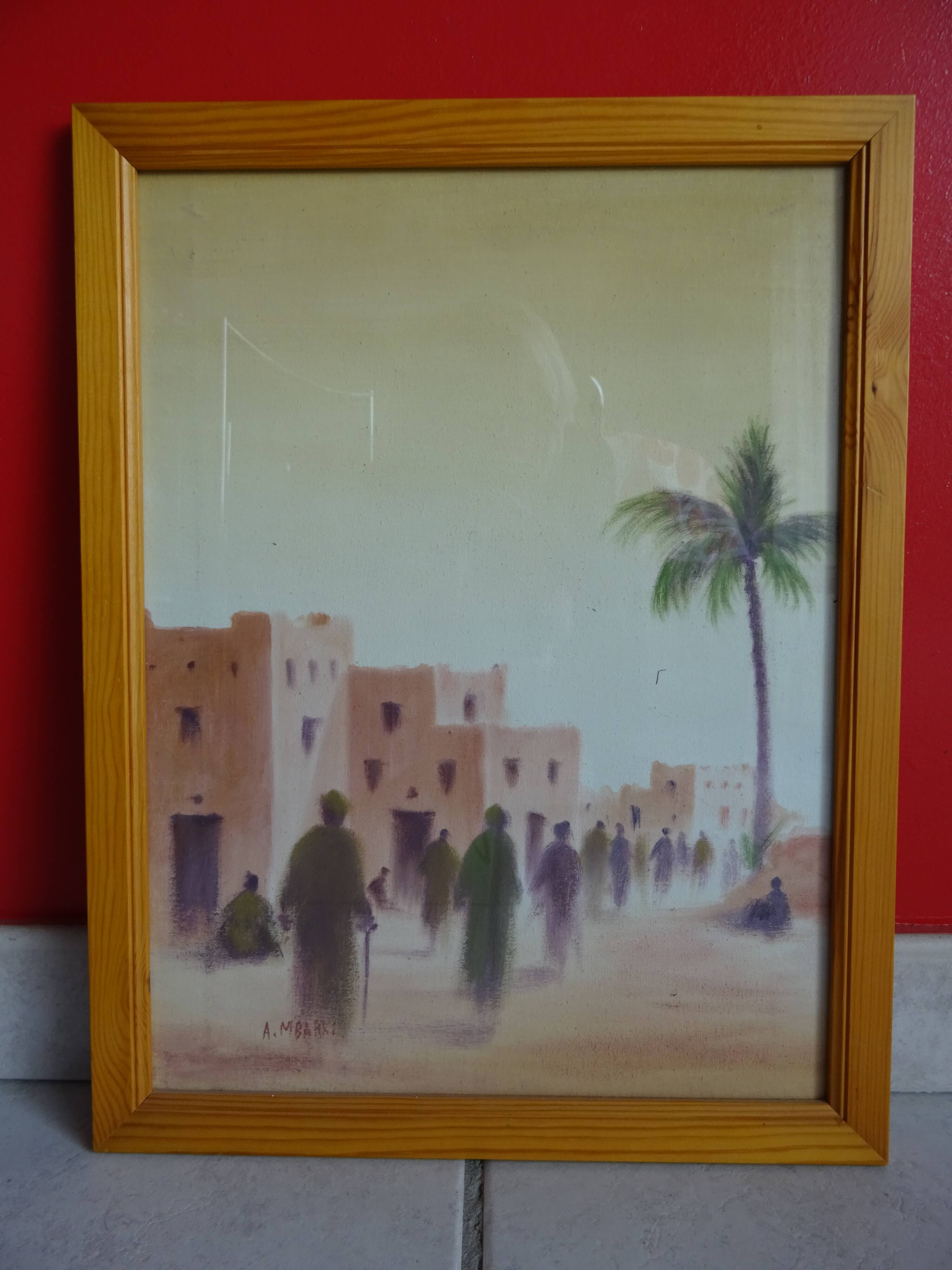 Oil on canvas signed representing a scene from North Africa