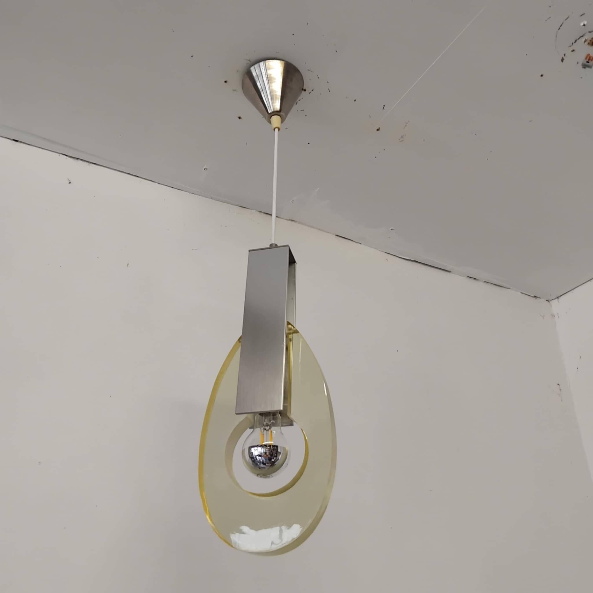 60s/70s metal and resin pendant light
