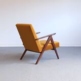 Mid century easy chair model b - 310 var in goldenrod velvet