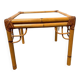 Rattan and glass side table