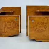 1938s Pair of Art Deco Bedside Tables, Czechoslovakia