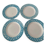 4 flat plates stamped Digoin Sarreguemines, Domremy model