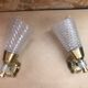 Pair of Old Brass Wall Lamp & Plexi Reflector 70s Vintage
