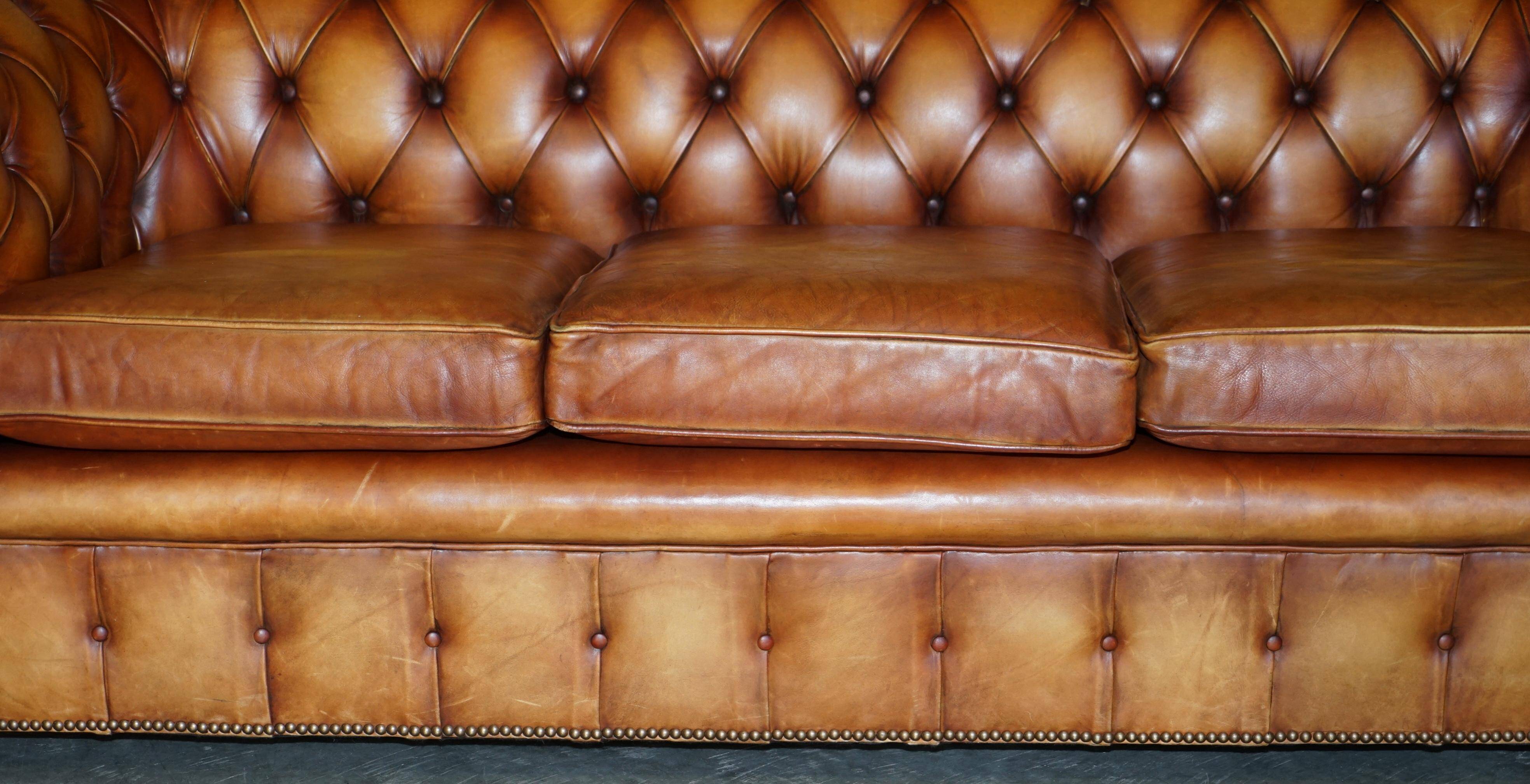 Chesterfield suite three-piece leather set